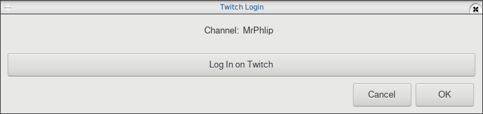 The Twitch login dialog