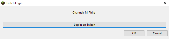 The Twitch login dialog